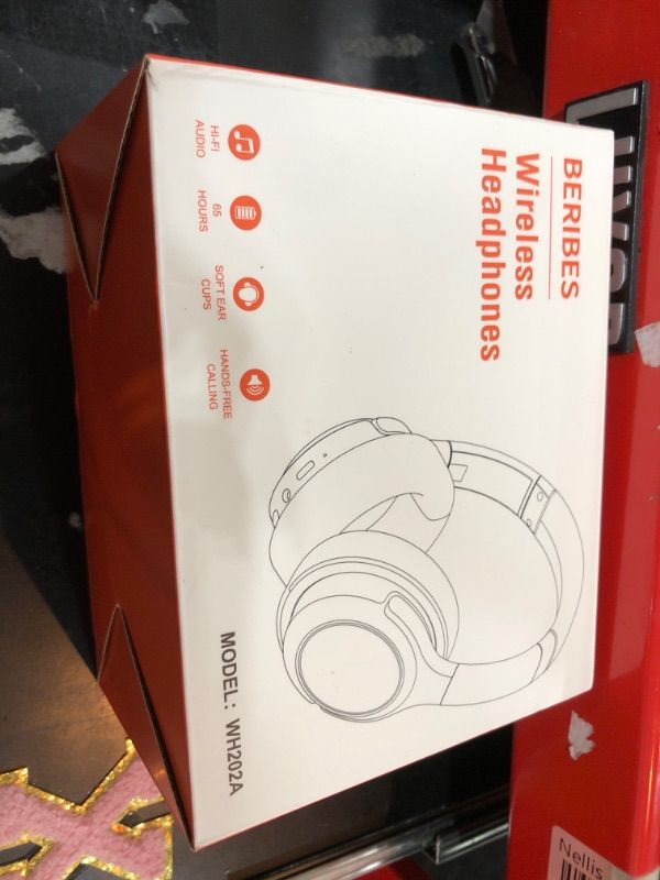 Photo 1 of BERIBES Bluetooth Headphones Over Ear, 65H Playtime and 6 EQ Music Modes Wireless Headphones with Mic, HiFi Stereo Foldable Lightweight Headset, Deep Bass for Home Office Cellphone PC Etc.(White)