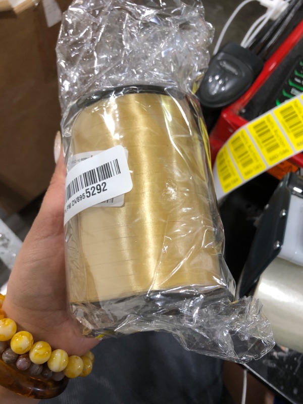 Photo 1 of TONIFUL 500 Yards Curling Ribbon-Balloon Ribbon-Balloon String for Art&Craft Decor,Gift Wrapping,Ribbons and Bows for Christmas New Year Birthday Gifts Supplies (Gold)