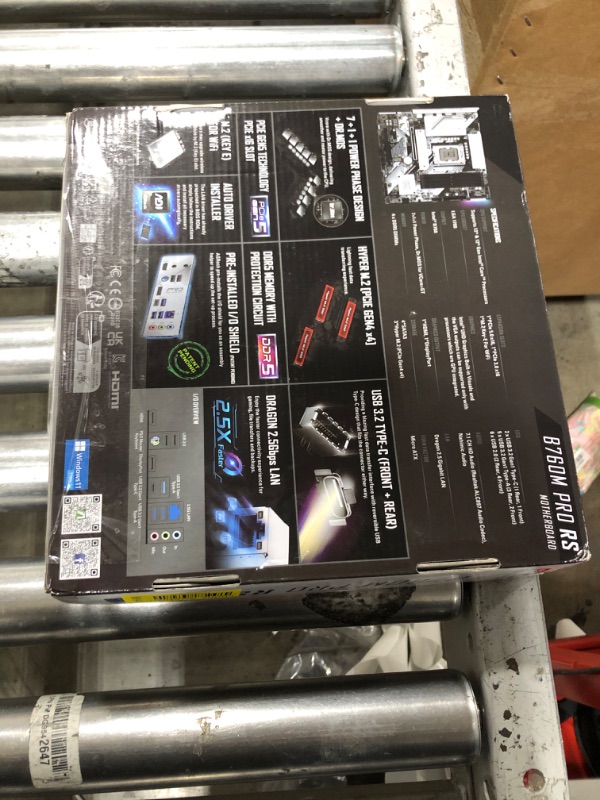 Photo 1 of ASRock B760M Pro RS Motherboard DDR5 7200MHz HDMI DisplayPort eDP PCIe Gen5 (Graphics) 14th 13th 12th Gen Intel Core Processors LGA1700 192GB