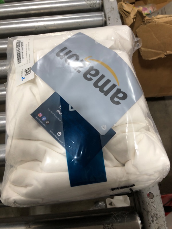 Photo 1 of Bedsure 100% Washed Cotton Duvet Cover King Size - Minimalist Natural White Cotton Duvet Cover for All Seasons - GentleSoft™ Plain Simple Bedding Set with 2 Pillow Shams (White, King, 104"x90")