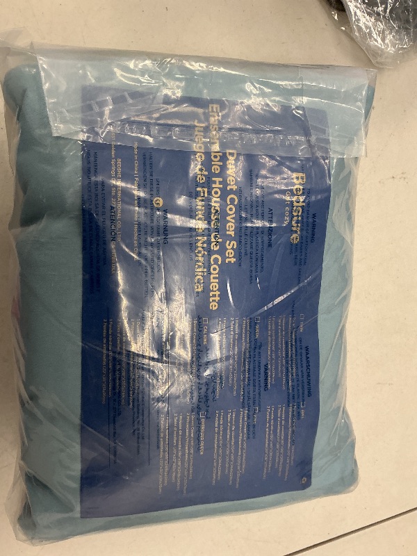 Photo 1 of Bedsure Mineral Blue Duvet Cover King Size - 3 Pieces Prewashed Extra Soft Bedding Set, Includes 1 Duvet Cover 104x90 Inches with Zipper Closure & 2 Pillow Shams, Comforter Not Included