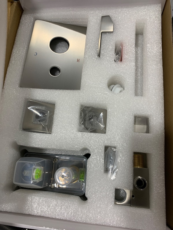 Photo 1 of Heable Brushed Nickel Shower System Bathroom 12 Inch Rain Shower Head Ceiling Mount with Handheld Luxury High Pressure Shower Combo Set Shower Faucet Rough-in Valve Body and Trim Included