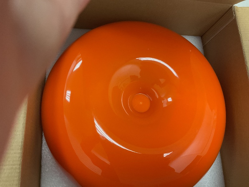 Photo 1 of Emberela Orange Mushroom Lamp, Dimmable Retro Table Lamp - 3 Light Temperatures, Remote-Controlled - Mid-Century Donut Shaped LED 70s Lamp - Cozy, Nostalgic Vibe for Any Room