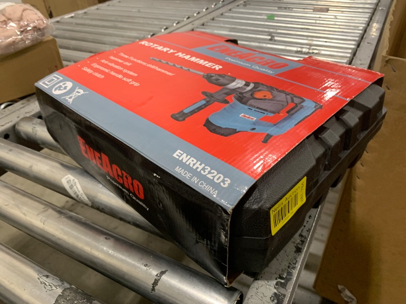 Photo 1 of ENEACRO 1-1/4 Inch SDS-Plus 12.5 Amp Heavy Duty Rotary Hammer Drill, Safety Clutch 3 Functions with Vibration Control Including Grease, Chisels and Drill Bits with Case