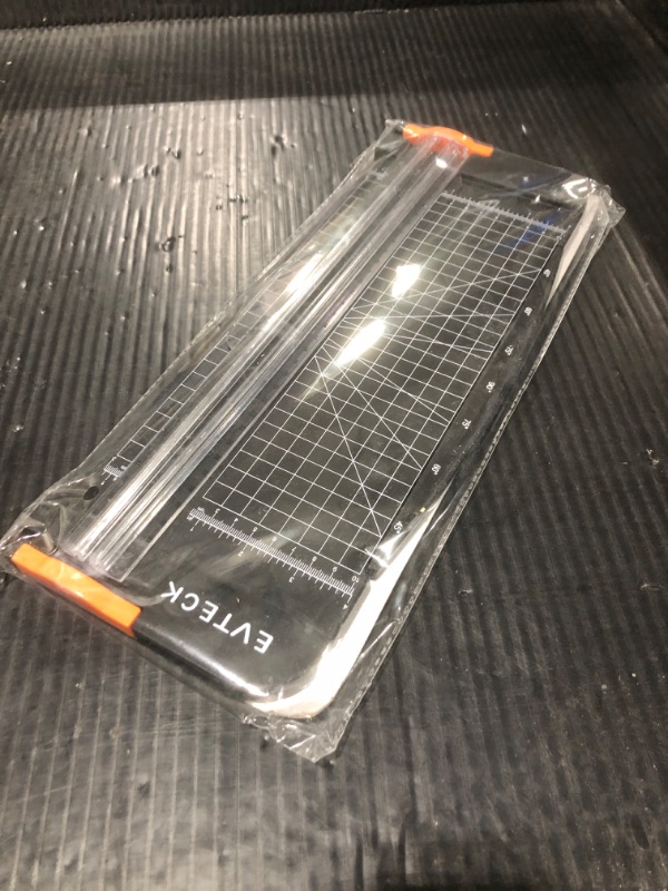 Photo 1 of Evteck Paper Cutter 12 Inch Paper Trimmer Slider Crafting Scrapbooking Supplies for A4 Vinyl Photo Cardstock with Security Blade and Foldable Ruler