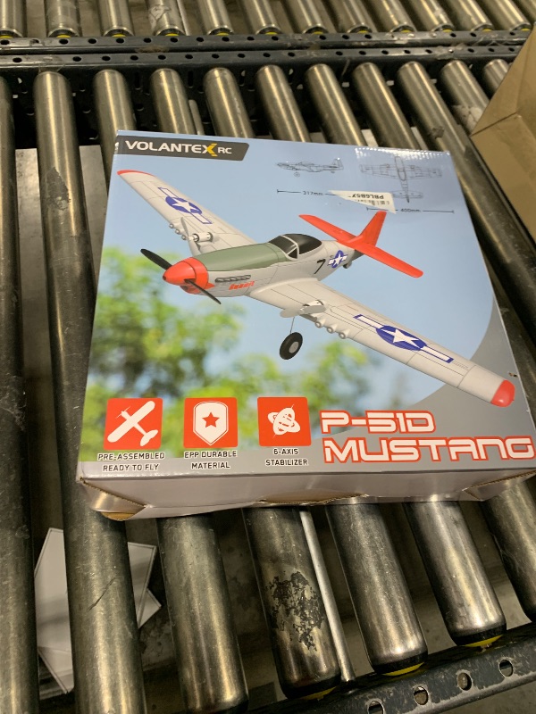Photo 1 of VOLANTEXRC 2 Channel RC Plane P51D Mustang RTF for Beginners, 2.4Ghz Remote Control Airplane Easy to Fly with Gyro Stabilization, Outdoor Hobby WWII Toy for Kids & Adults (Blue)