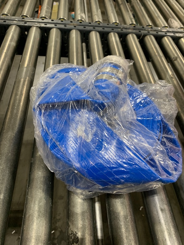 Photo 1 of DAVCO 2" ID × 50 ft Pool Backwash Hose, Heavy Duty Reinforced Blue PVC Lay Flat Water Discharge Pump Hoses For Swimming Drain Pools and Clean Filters, With Aluminum Pin Lug Fittings