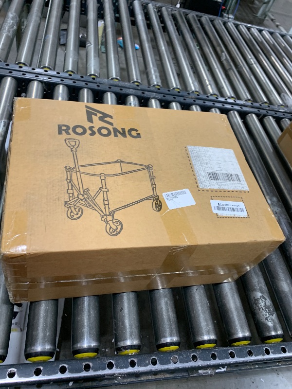 Photo 1 of ROSONG Collapsible Wagon Cart with Wheels Foldable - Folding Utility Heavy Duty Wagons Carts for Grocery Sports Garden Shopping Camping Wheelbarrows, Burgundy