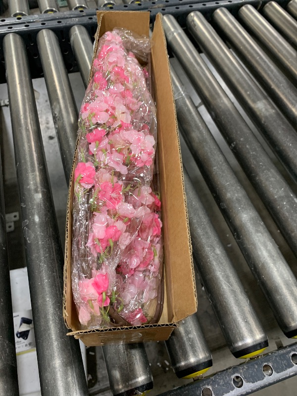 Photo 1 of YIBELAAT Artificial Flowers Cherry Blossom Branches Fake Flowers, Cherry Blossom Decor Pink Cherry Blossom Flowers Artificial Tree 40 inches 4PCS for Home Dining Decor Floor vase