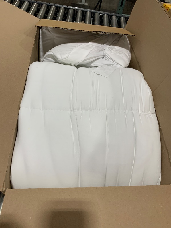 Photo 1 of Mattress Topper Queen for Back Pain, Extra Thick Mattress Pad Cover, Plush Pillow Top, Deep Elastic Pocket, White
