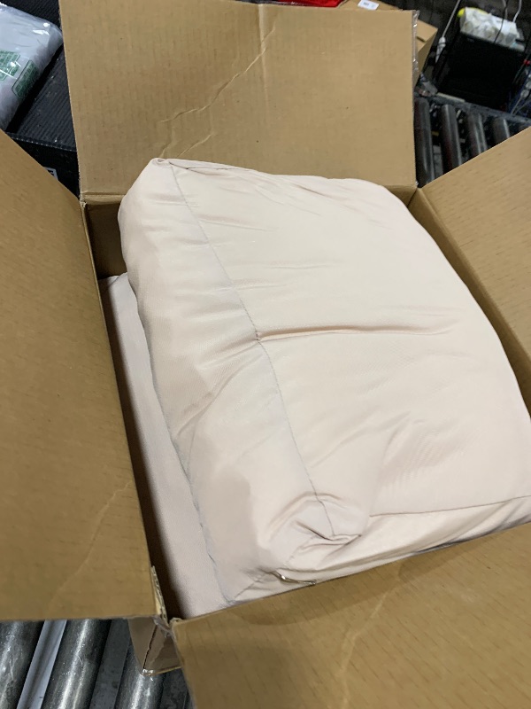 Photo 1 of Summsun Patio Furniture Cushions Replacement Set of 2, Outdoor Deep Seat Couch Cushion and Backrest Pillow with Waterproof Removable Cover for Sectional Sofa Set, 25.6 x 25.6 Inch, Cream