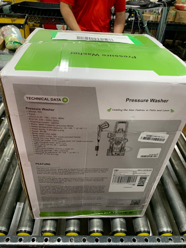 Photo 1 of Pressure Washer, 4800PSI 2.9 GPM Max Power Washer with Foam Cannon Electric Pressure Washer 56FT for Cars, Fences, Patios, Decks, Patios and Driveway Powerwasher