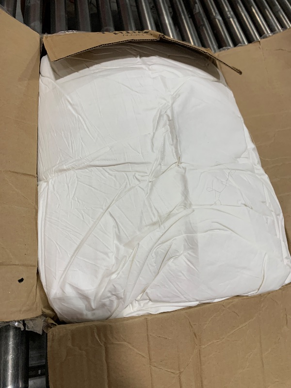 Photo 1 of BPC Heavyweight Organic Down Feather Fibers Comforter Oversized King for Winter, Hotel Luxury Extra Puffy Duvet Insert for Cold Weather/Sleepers, Ivory White, 120x98 Inches