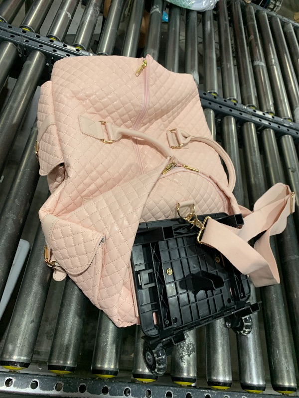 Photo 1 of Seyfocnia Rolling Garment Bag with Wheels - Overnight Duffle for Women - Pink