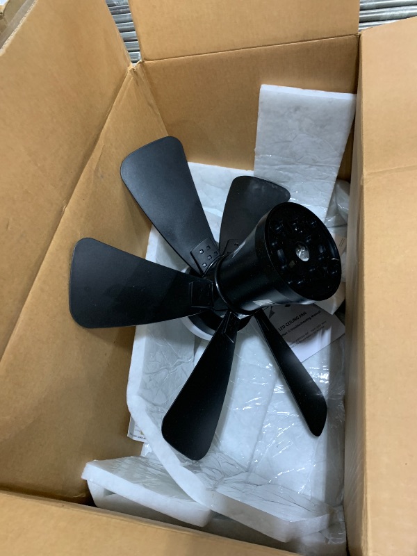 Photo 1 of NOVFLAM Ceiling Fans with Lights, 22 inch Low Profile Ceiling Fan with Light and Remote Control, Flush Mount, Reversible, 3CCT, Dimmable, Noiseless, Black Ceiling Fan for Bedroom, Black