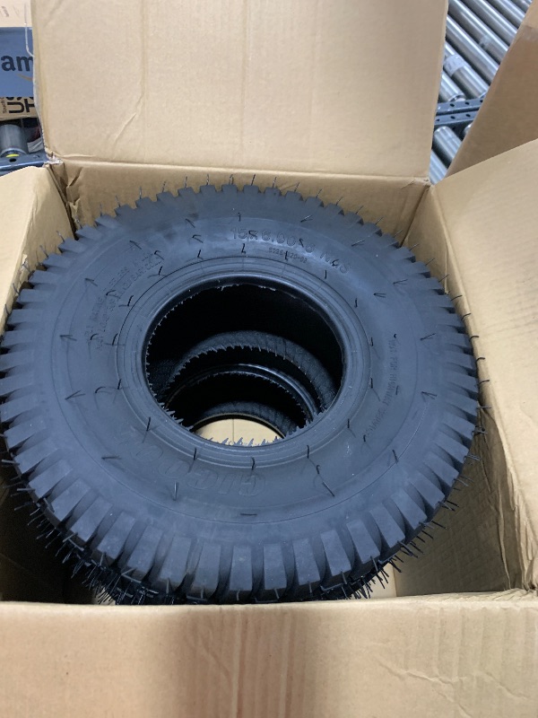 Photo 1 of GICOOL 15x6.00-6 Lawn Mower Tubeless Tire, 15x6-6 for Tractor Riding Lawnmowers, 4 Ply, Turf-V Pattern