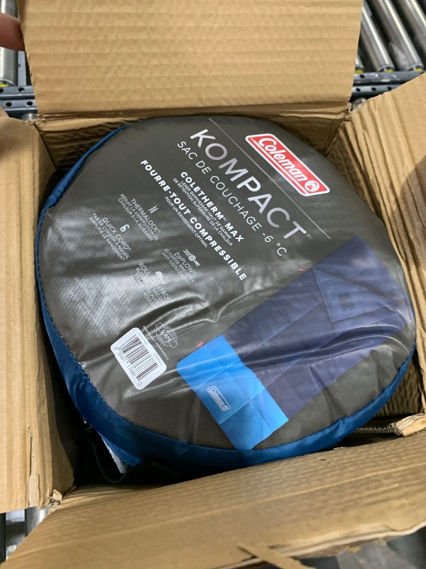 Photo 1 of Coleman Kompact 20°F Sleeping Bag, Cool-Weather Adult Sleeping Bag with Heat Retention, Stuff Sack, & Snag-Free Zipper