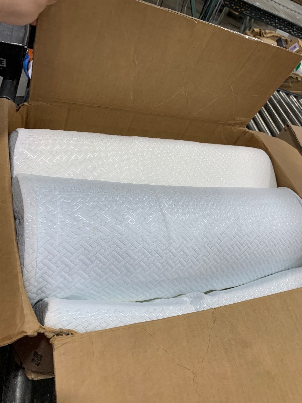 Photo 1 of Sasttie Wedge Pillow Set for After Surgery, Adjustable Bed Wedge Pillow Headboard with Orthopedic Memory Foam Neck Cushion – for Acid Reflux, Sleeping, Neck & Back Support, White and Dark Grey