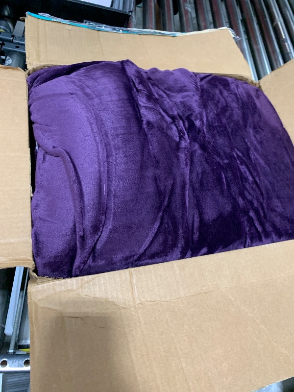 Photo 1 of NANPIPER King Size Sherpa Blanket, Soft Fleece Throw for Bed, Reversible Thick Fuzzy Blanket for Winter (Purple, 90x108 inches)