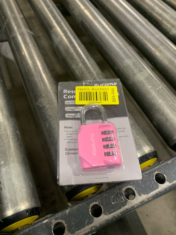 Photo 1 of Puroma 1 Pack Combination Lock for Locker 4 Digit Outdoor Waterproof Padlock for School, Gym, Sports, Fence, Toolbox, Gate, Case, Outdoor, Hasp Storage (Pink)