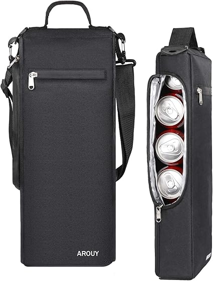 Photo 1 of AROUY Golf Cooler Bag - Accessories for Men, Small Soft Insulated Beer Cooler Holds 6 Pack of Cans or Two Wine Bottles, Sports Bag
