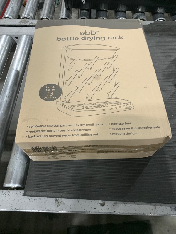 Photo 1 of Ubbi Vertical Baby Bottle Drying Rack, Space Saving Countertop Drying Rack Baby Accessory, Gray