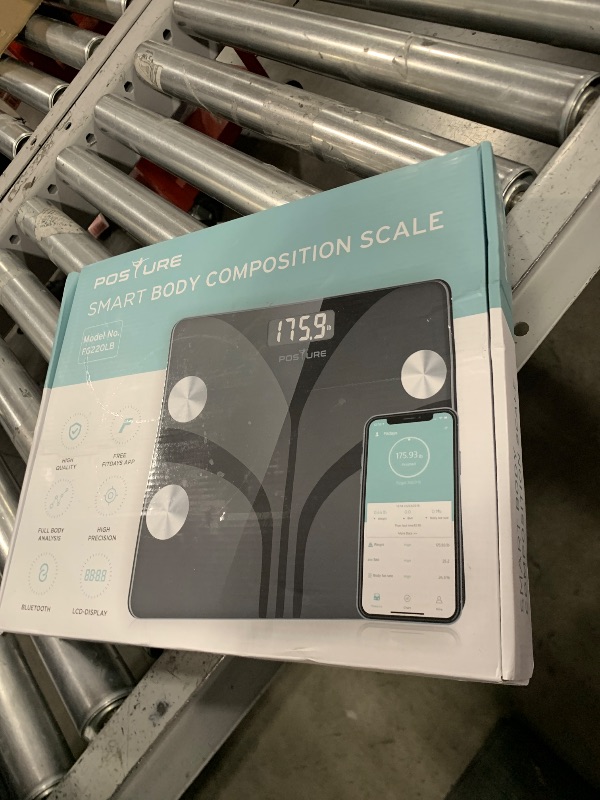 Photo 1 of Posture Scale for Body Weight, Digital Bathroom Smart Scale LCD Display, 13 Body Composition Analyzer Sync Weight Scale BMl Health Monitor Sync Apps 400lbs - Black