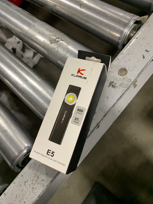 Photo 1 of klarus E5 Pocket Flashlight, Rechargeable EDC Flashlight, Super Slim 4.2x1x0.3inch, 600 Lumens, USB-C Port, IPX4, Dual Light Source with Magnetic Base, Hat & Clothes Clip - Black