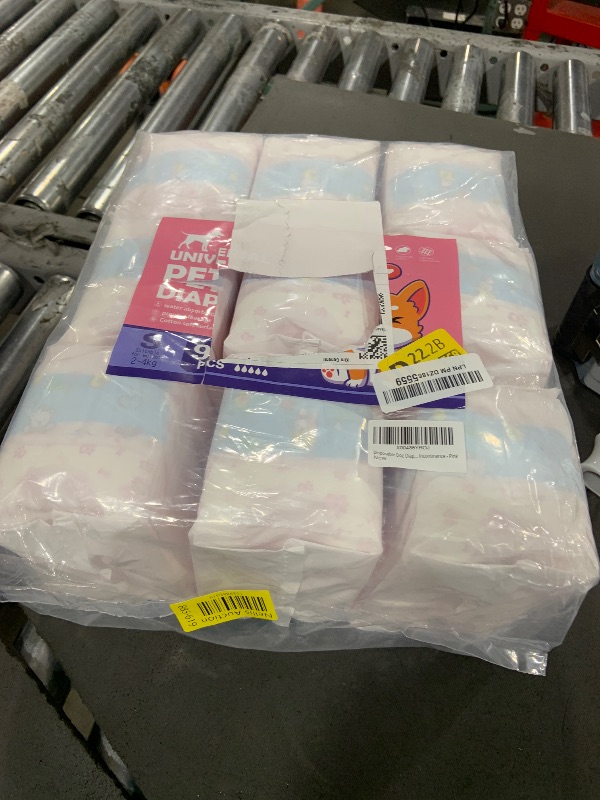 Photo 1 of Disposable Dog Diapers Female 90 Count Doggie Diapers for Female Dogs (Waist 10-16.5 in S) Super Absorbent Small Doggie Diapers for Heat Excitable Urination or Incontinence - Pink