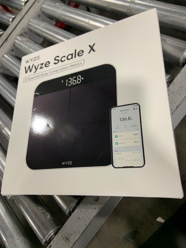 Photo 1 of Wyze Smart Scale X - Digital Bathroom Scale for Body Weight, BMI, Body Fat, Muscle Mass, Heart Rate Monitor | Sync with Health Apps | Body Composition Analyzer for People, Baby & Pet, 400 lbs (Black)