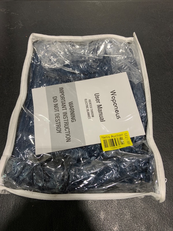 Photo 1 of Wapaneus Heated Blanket Electric Blanket 72" x 84" Full Size with 10 Heating Levels and 12 Hours time Settings, Flannel Fast-Heating Electric Blanket, ETL Listed, Machine Washable, Blue