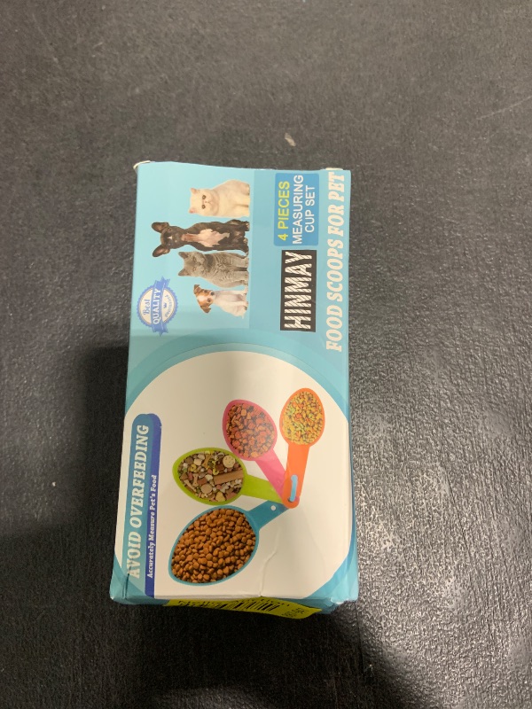 Photo 1 of HINMAY Pet Food Scoops Plastic Measuring Cups Set for Dog Cat and Bird Food (Random Color)