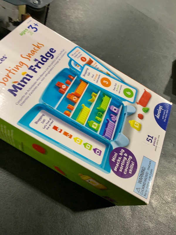 Photo 1 of Learning Resources Sorting Snacks Mini Fridge - Play Food, Toddler Kitchen, Montessori , Color Sorting Sensory, Gifts for Boys and Girls, Preschool Games, Fine Motor Skills, Counting, Kindergarten