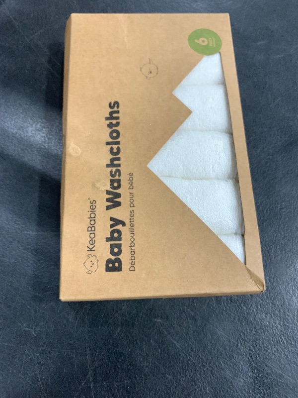 Photo 1 of 6-Pack Baby Washcloths - Soft Viscose from Bamboo Washcloth, Baby Wash Cloths for Newborn, Kids, Bath Baby Towels, Face Towel, Face Cloths for Washing Face (White)