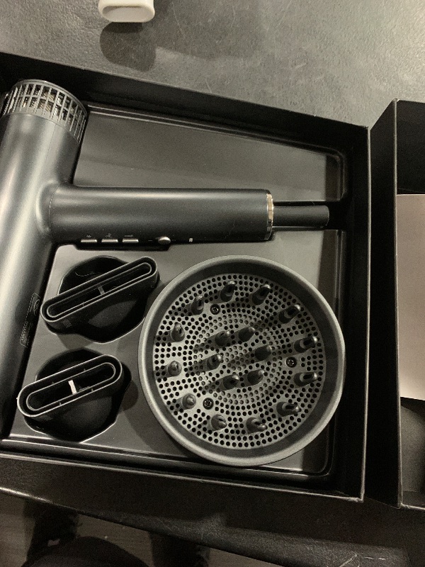 Photo 1 of Hair Dryer, Professional Brushless Motor Ionic Hair Blow Dryer with Diffuser, Magnetic Nozzles, 0.83Pound, 2000W, 60dB, 3 Heat Settings & 3 Speed & Cold Settings, Diffuser Hair Dryer, Black