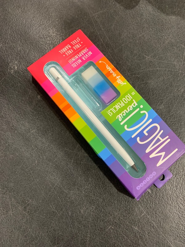 Photo 1 of SNIFTY Magic Pencil - Compressed graphite tip equals 100 pencils - white barrel + matching chunky eraser