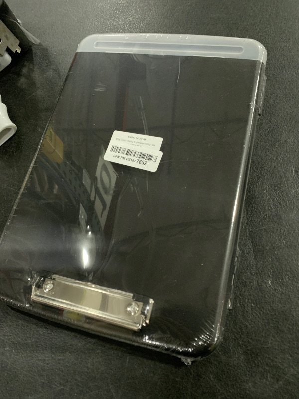Photo 1 of Piasoenc Clipboard with Storage, 8.5 x 11 Organization Box with Pen Holder and A4 Legal Paper Folder, Folio & Side-Opening, Low Profile Clip,for Nurses,Teachers, Size 14 x 9.6 x 1.2 in, Black