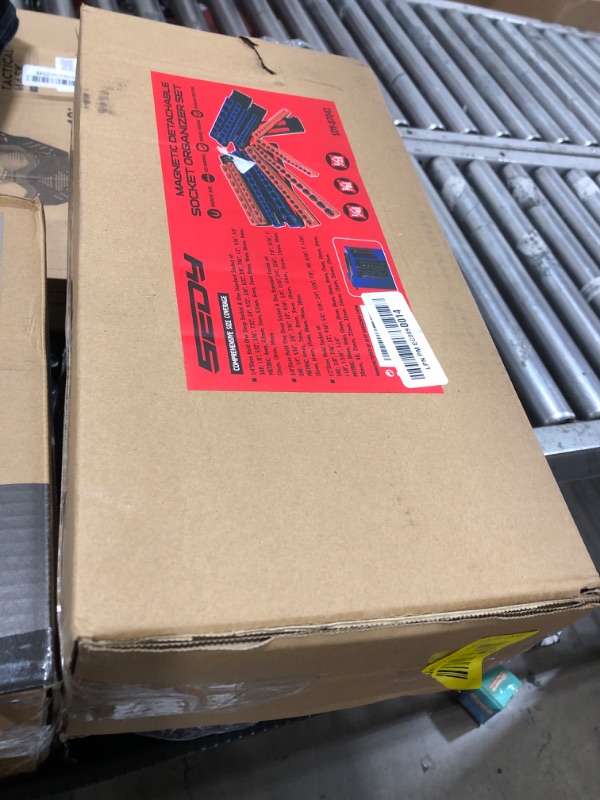 Photo 1 of Magnetic Socket Holder Organizer Set: 6-Piece Detachable 1/2 3/8 1/4 Drive Sockets Storage Tray Magnetic Socket Organizer Tool Box Drawer Tool Box Organizers Storage Metric SAE (Sockets Not Included)