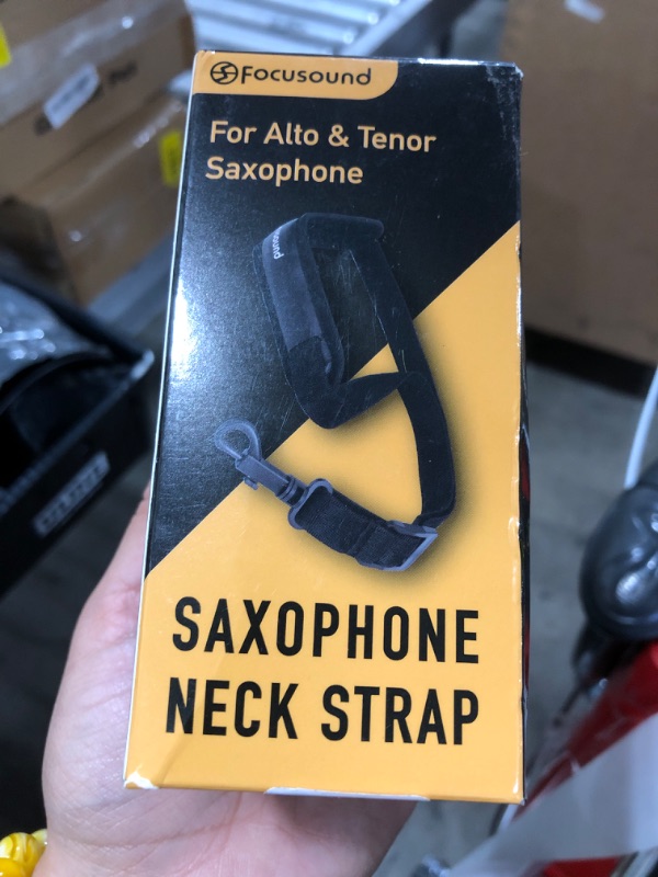Photo 1 of Focusound Upgraded Length Tenor Saxophone Neck Strap Soft Sax Leather Strap Padded for Alto and Tenor Saxophone