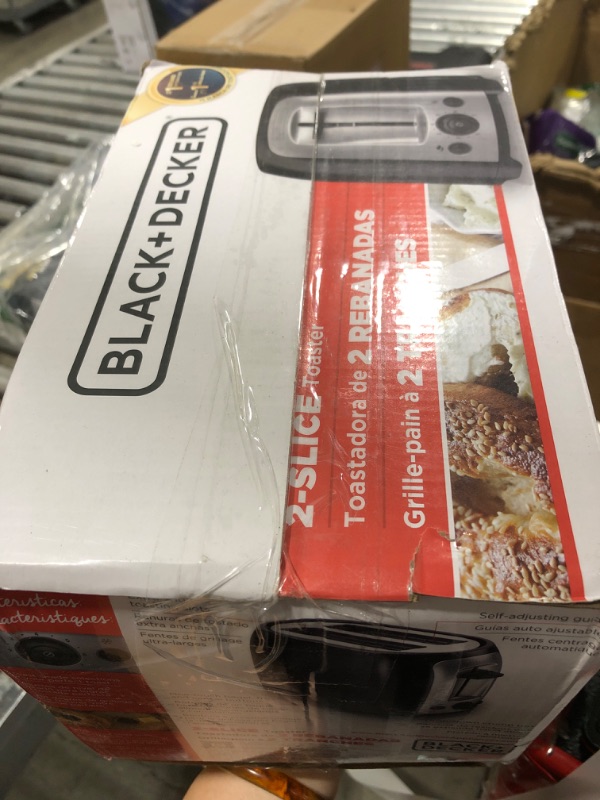 Photo 1 of BLACK+DECKER 2-Slice Toaster, TR1278BD, Extra Wide Slots, 7 Shade Settings, 850 Watts, Frozen and Bagel Buttons