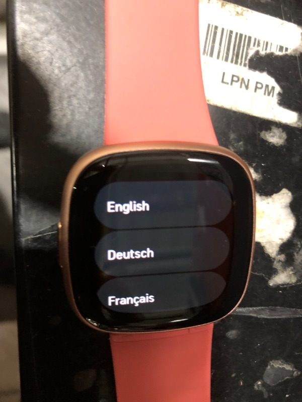 Photo 1 of Fitbit Versa 4 Fitness Smartwatch with Daily Readiness, GPS, 24/7 Heart Rate, 40+ Exercise Modes, Sleep Tracking and More, Pink Sand/Copper Rose, One Size (S & L Bands Included) (Renewed)