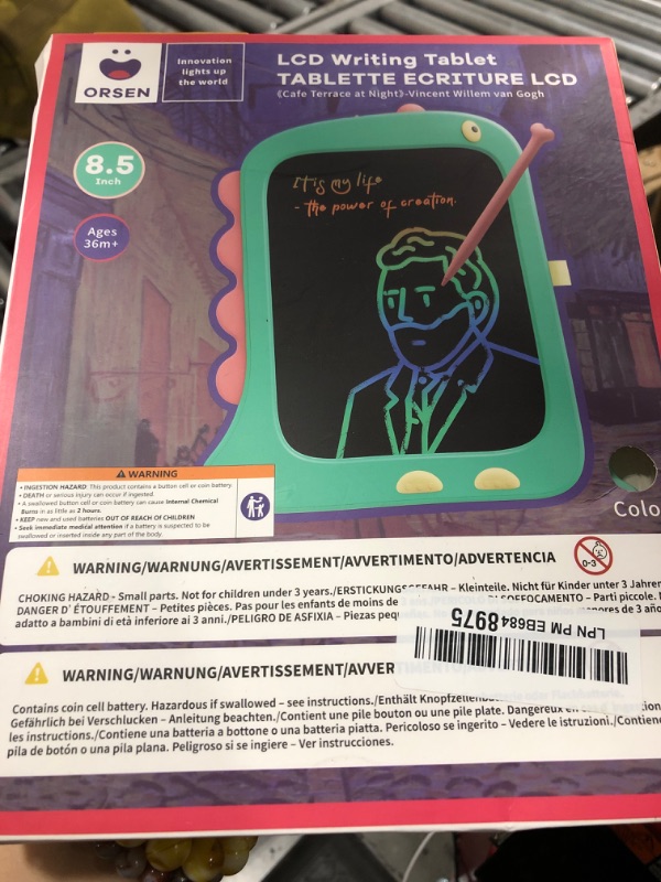 Photo 1 of ORSEN 8.5 Inch LCD Doodle Board Tablet Toy - Green Dinosaur Drawing Pad for Kids 2-6 Years Old - Christmas and Birthday Gifts