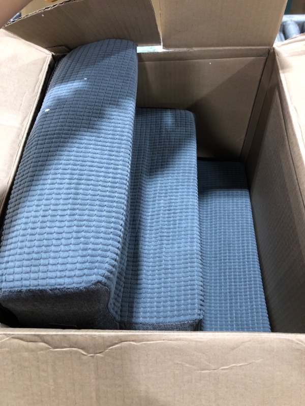 Photo 1 of Dog Stairs for Small Dogs & Cats, 3-Step Non-Slip Pet Steps for Couch Sofa and Chair, Grey, 13.6" H