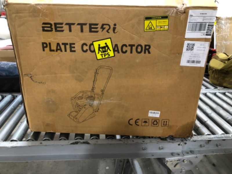 Photo 1 of BETTERI Plate Compactor 6.5HP with 196cc Gas Engine, 5400 VPM Power Vibratory Ground Compactor Machine, 20" x 15" Plate Dirt Tamper Compactor for Paving Landscape, Ground, Walkways, Asphalts