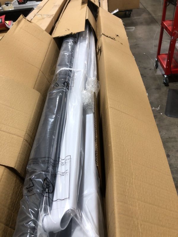 Photo 1 of Paramondo 9.8'x8.2' Patio Awning Retractable Fully Assembled, Manual Sunshade Shelter Outdoor Deck Canopy Balcony Awning Cover - Premium Quality 280G Ployester Aluminum Frame, Grey with White Strips