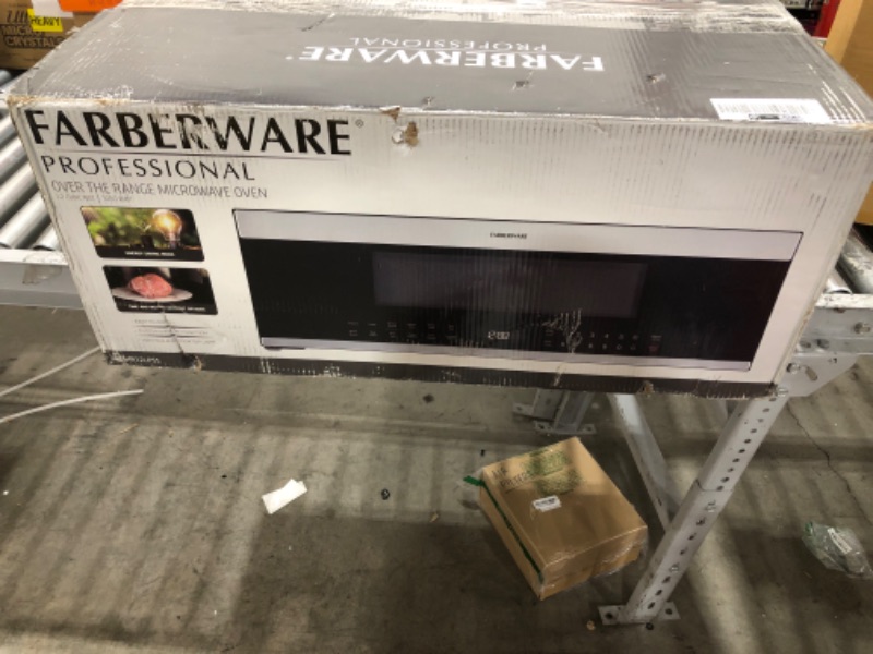 Photo 1 of Farberware Over-the-Range Microwave Oven, 1.2 Cu. Ft. - 1000W - Auto Reheat, Multi-Stage Cooking, Melt/Soften Feature, Child Safety Lock, LED Display - Space Efficient & Powerful - Stainless Steel
