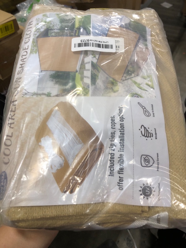 Photo 1 of Cool Area Sun Shade Cloth with Grommets 3/4/6/8/10/12/16/20 FT Shade Panel Shade Tarp Screen Fabic for Outdoor Patio Pergola Cover Deck Garden, 6x8 FT, Sand