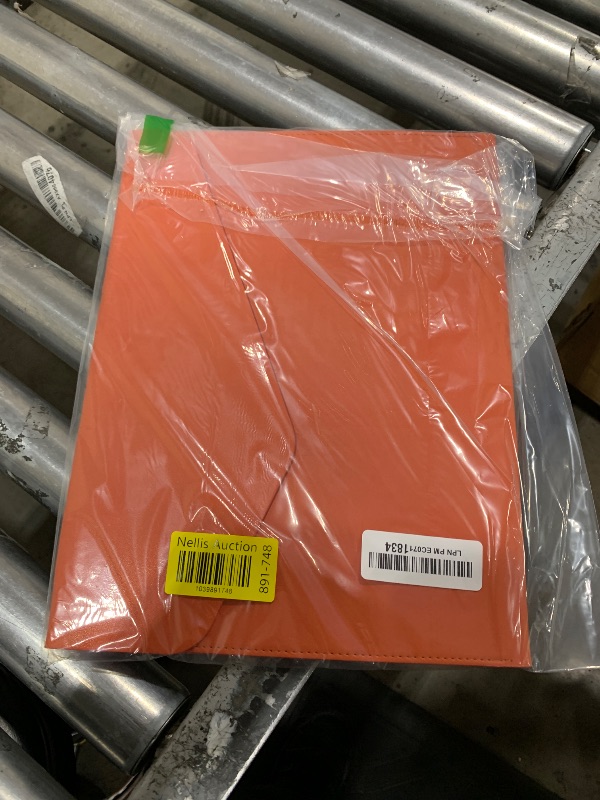 Photo 1 of Enyuwlcm PU A4 Leather File Folder Document Holder Folder Stylish Portfolio Envelope Case with Strap and Invisible Magnetic Closure (Orange)