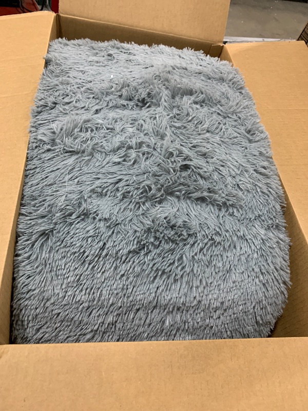 Photo 1 of Ultra Soft Rug for Living Room, 8X10 Light Grey Fluffy Shag Area Rug for Bedroom, Modern Shaggy Carpets Fuzzy Rug for Teens Dorm Nursery Home Decor Aesthetic, Upgrade Anti-Skid Durable