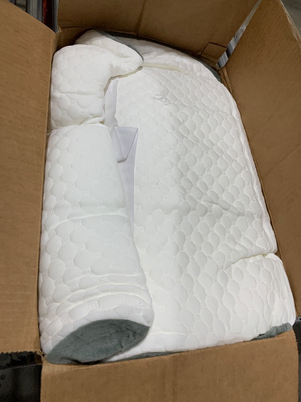 Photo 1 of BEYOUDO Bed Wedge Pillow for Sleeping, Adjustable Wedge Pillow Set for After Surgery, Elevated Triangle Pillow for Back Pain Relief, Acid Reflux, Leg Support, White/Gray